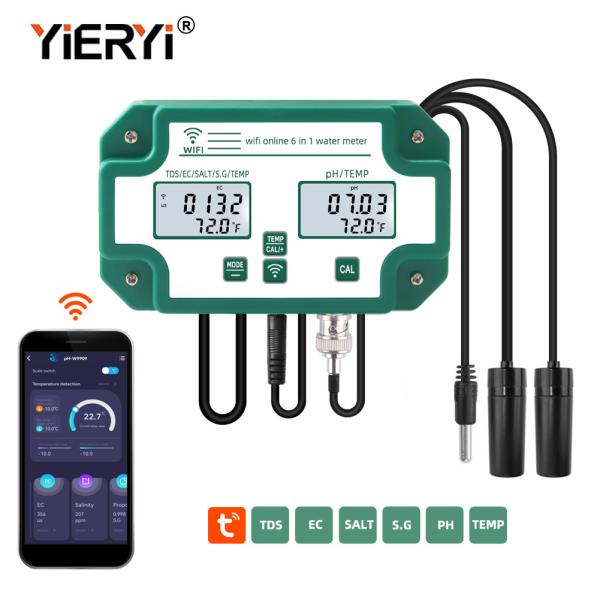 Multifunction Salt Water Quality Tester Smart Tuya Wifi Aquarium PH Meter TDS EC