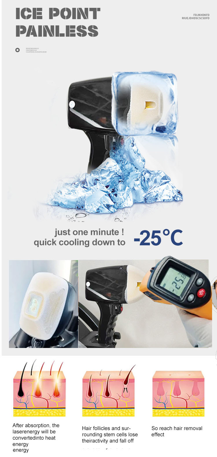 Frequency 0.5-10Hz Diode Laser Hair Removal Machine with Tailored Display