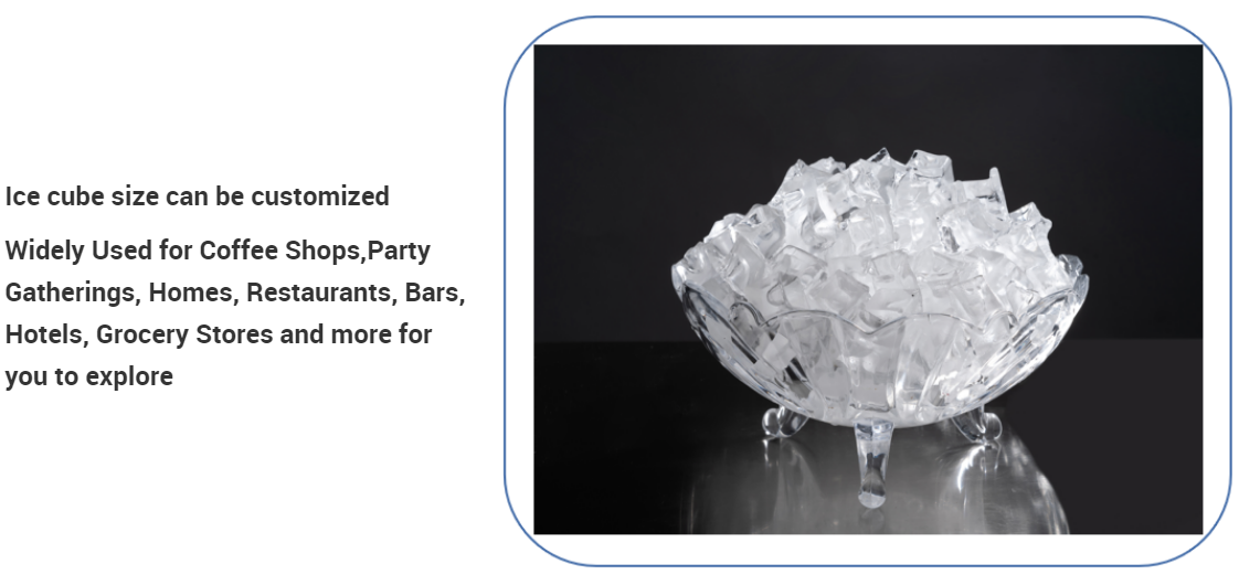 300-500kg/24h Automatic Ice Cube Maker for Cooling Drinks in Stainless Steel Material