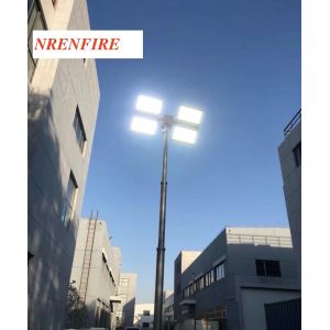 9m vertical pneumatic telescopic mast lighting tower 1200W LED flood lights/ inside wires/ remote control/ tilt and turn