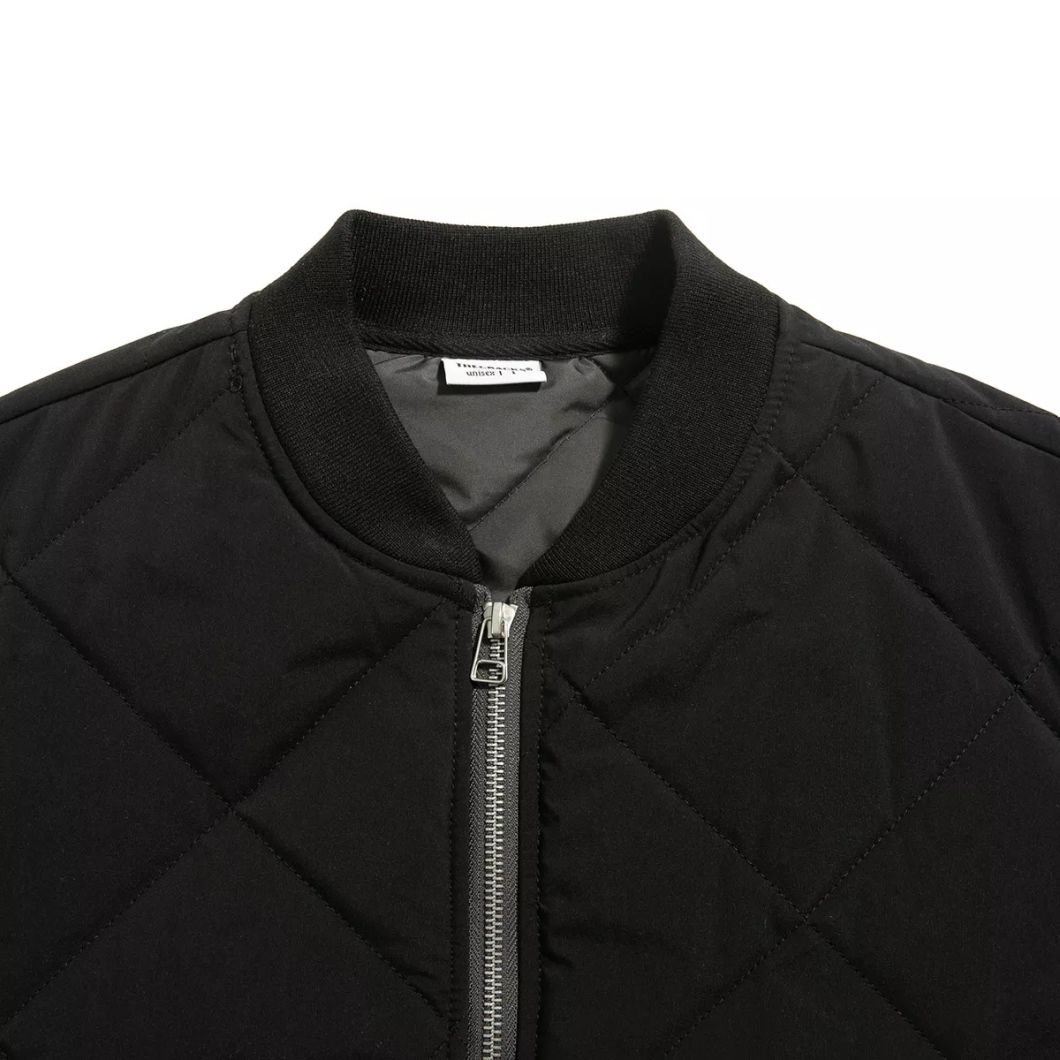 Winter Solid Men&prime; S Diamond Quilted Zipper Sleeveless Jacket Vest