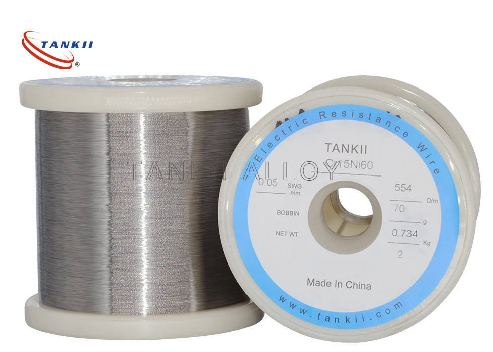 Bright High Temperature Resistance Wire NiCr6015 / NCHW-2 Wire For Resistor