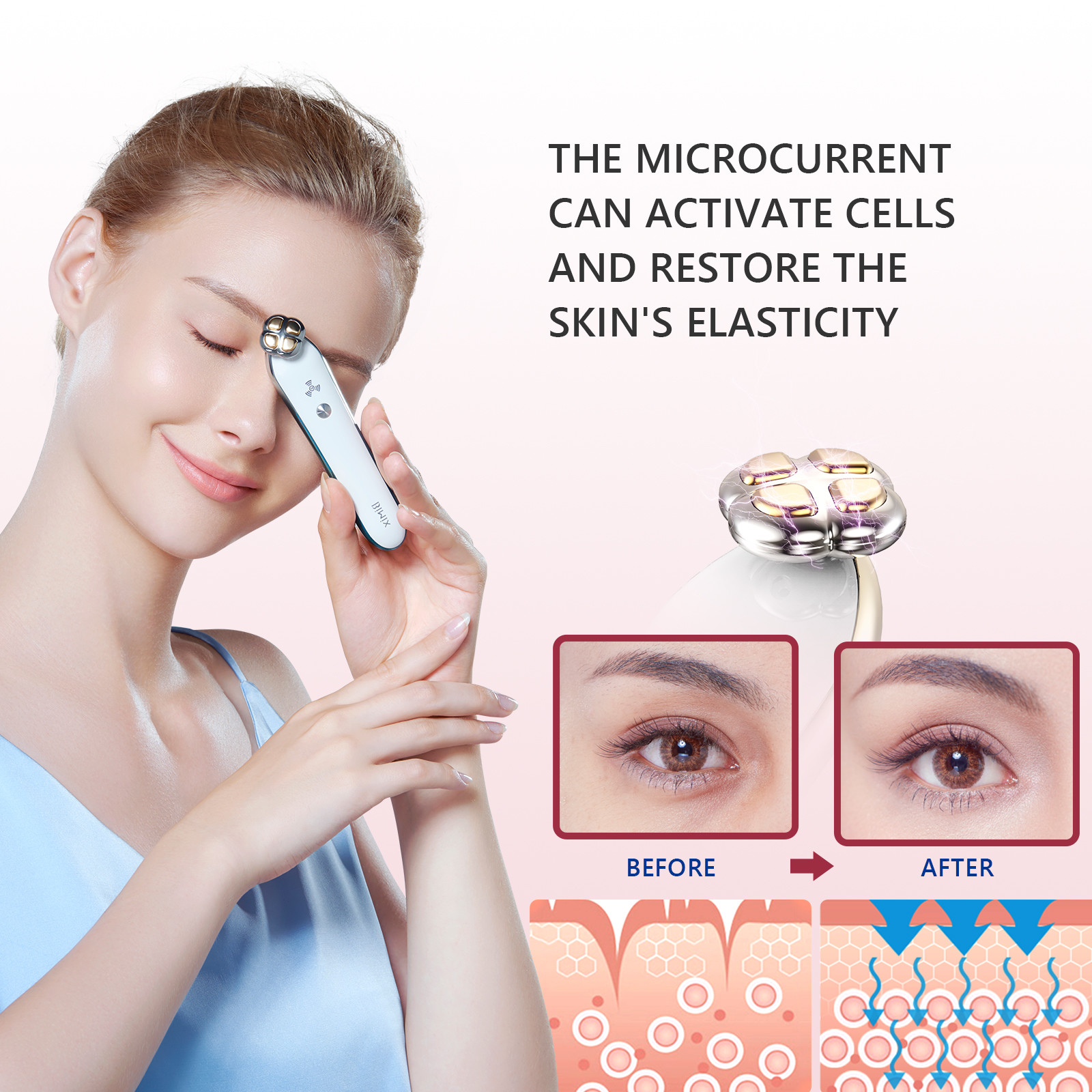 Small Radio Frequency Sonic 500mAh Vibration Eye Massager