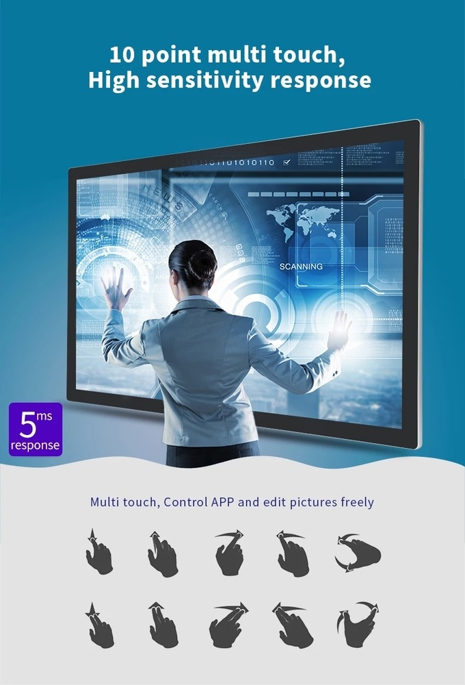 Horizontal Multimedia Display Terminal Interactive Self Service Kiosk 49 Inch