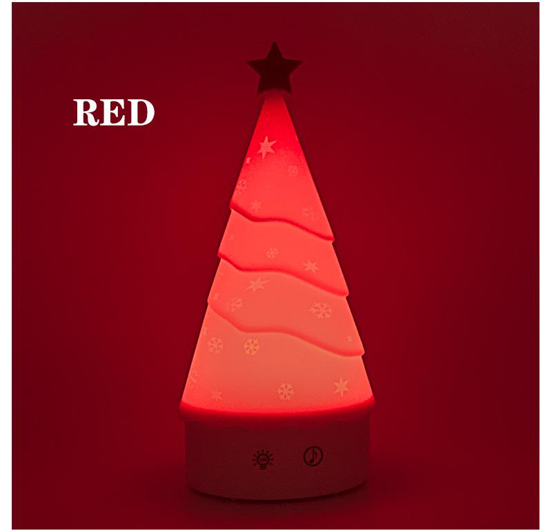 Custom Eco-friendly Christmas Tree Night Light with Touch Control and Music Function