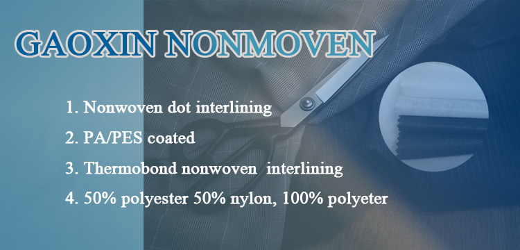 Customized Width Non-Woven Fusible Interlining with Gum Stay 50% Polyester 50% Nylon