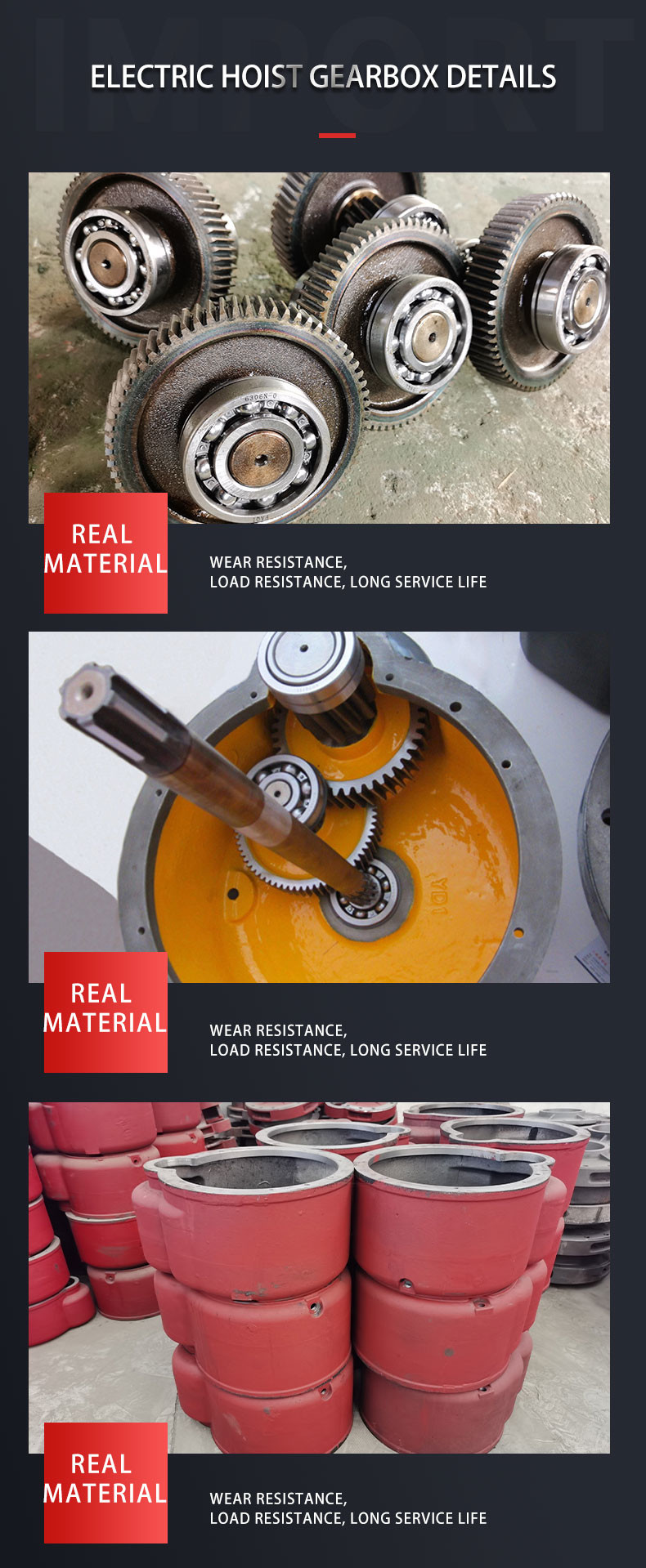 Electric Hoist Gear Box CD1 MD1 Crane Reducer For Lifting Equipment