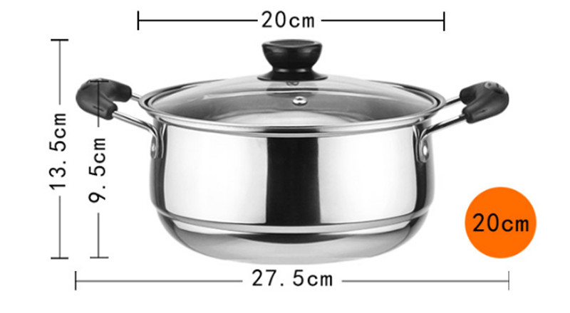 High Quality Stainless Steel Sauce Pan Milk Pot Soup & Stock Pots Set With Steamers