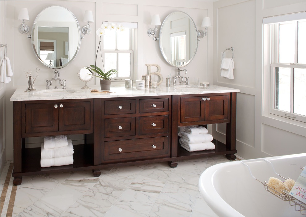 Handle-Free Design Multifunctional Bathroom Vanity Cabinet for Bathroom 38-46 in Width