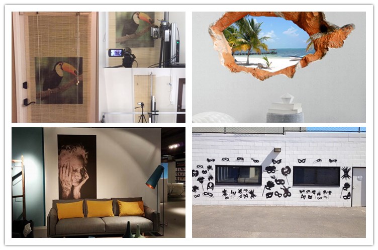 Vertical Wall Painting Machine Printing Samples