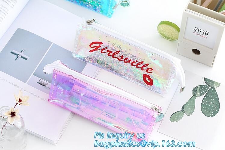 stand up pvc slider bag vinyl Zip lockkk bag, vinyl pvc A4 file bag with slider Zip lockkk, Non-toxic PVC slider zipper bag