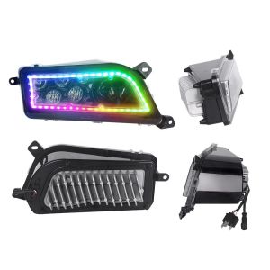 30W Multi Color Polaris General LED Headlights ， RGB Drl Halo Projector