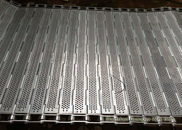 Stainless Steel Flat Plate Conveyor Belt Precise Punched Holeperforation Custom