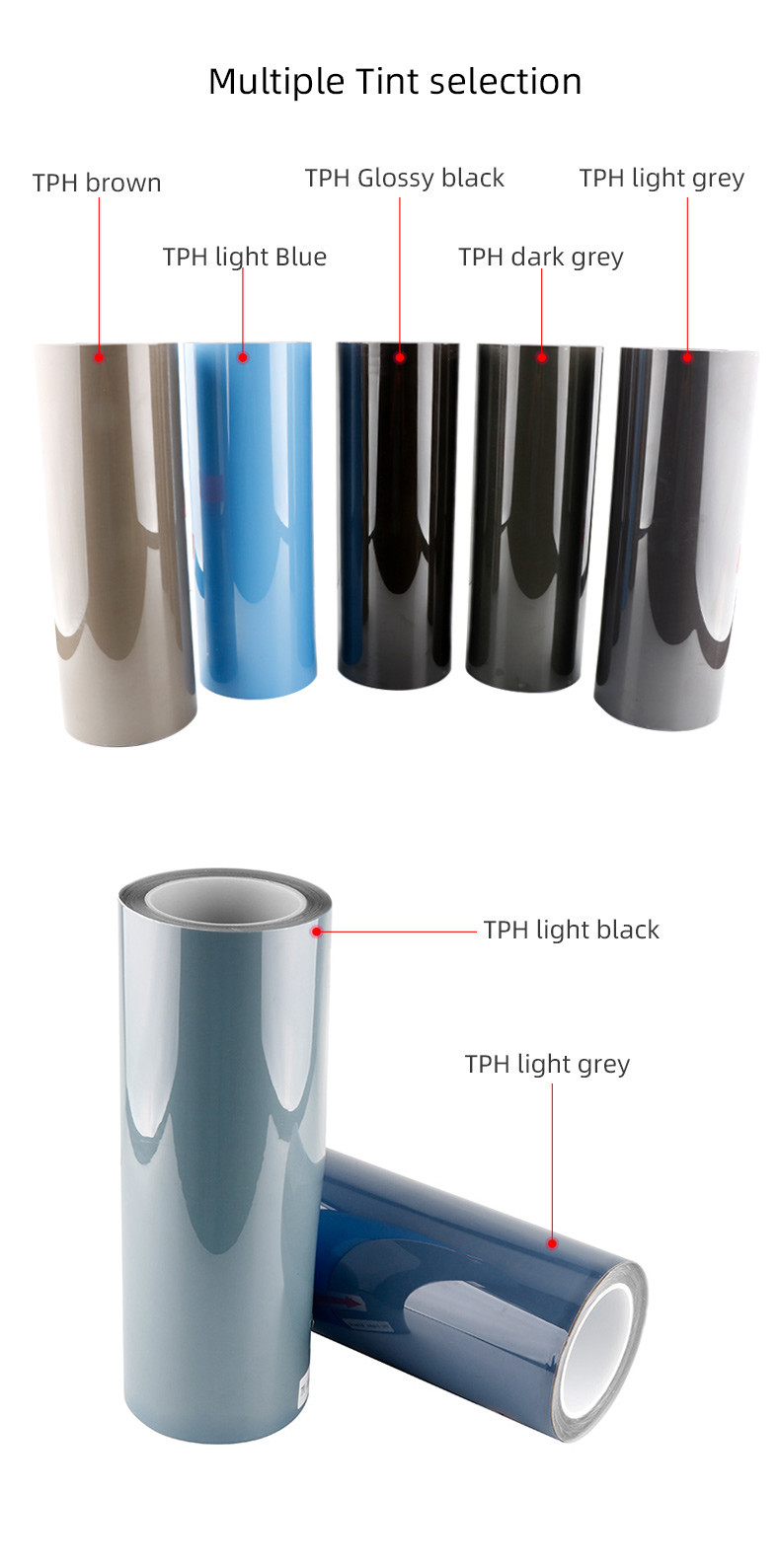 TPH TPU Car Headlight Tint Film Light Black Smoke Black Tail Light Headlight Tint Film