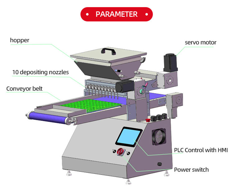 Table Top Gummy Bear Depositor Machine Small Lab Gummy Confectionery Candy Make Machine