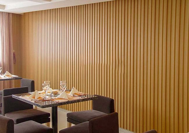 Indoor Panels PS Wall Cladding Panel With Gold Silver Line For Background 120x12mm