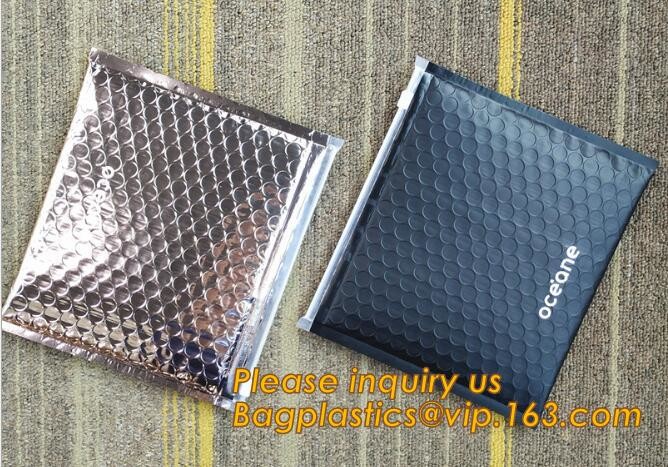 air mail metallic holographi rose gold bubble padded mailer / Zip lockkk bubble bag/ slider bubble bag,Holographic Factory
