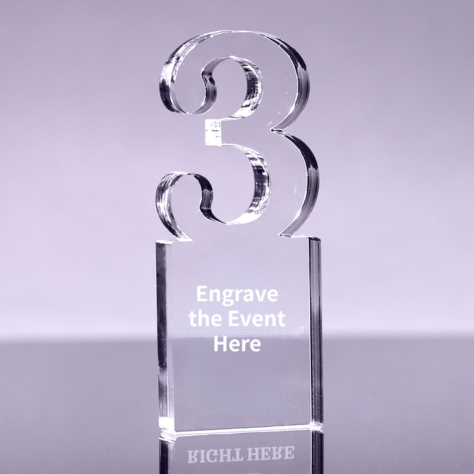High End Clear Plexiglass Acrylic Award Number 10 Block For Employees Recognition