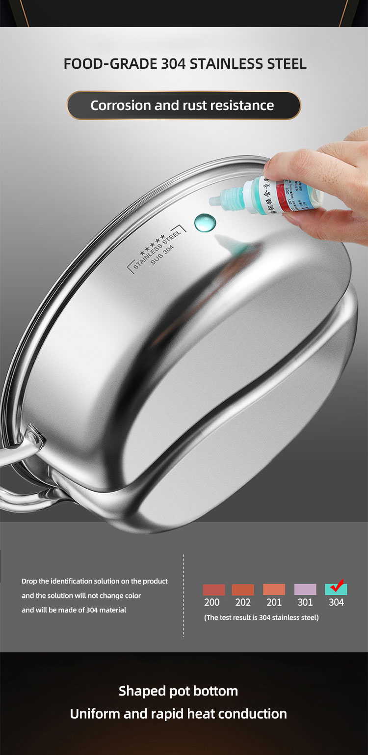 New Arrival 28cm Hot Pot Multi-user Hotpot Induction Soup Pot 304 Stainless Steel Shabu Pots For Cooking