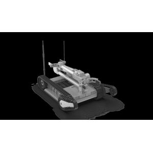 Remotely operated tracked explosive-detonation robot, all-terrain explosive