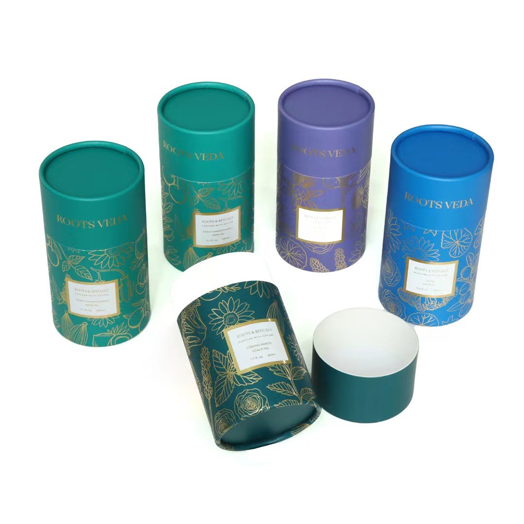 cylinder Glass paper Jar Box Paper Tube Candle Packaging For Customized Logo Design