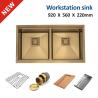 Buy cheap 36 Inch Undermount Workstation Sink , Gold Drop In Double Bowl Stainless Steel from wholesalers