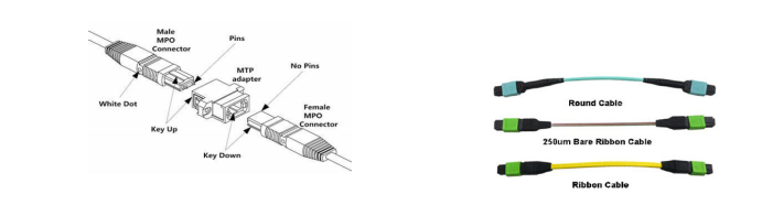 (4*12)48F MTP OM4 Fiber Optic Trunk Cable
