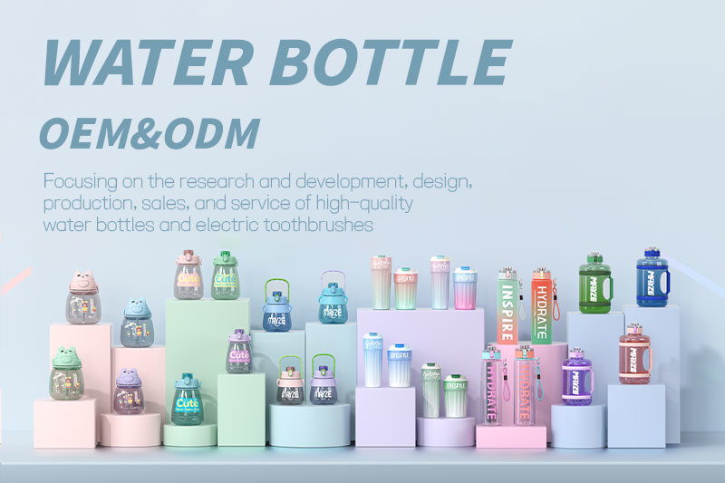 Summer Gradient Motivational 3 In 1 Water Bottle Set Leak Proof Water Bottle 40 Oz With Handle Bpa Free Portable Sports Kettle