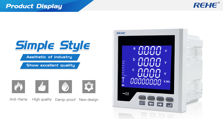 LCD Display Ethernet Power Meter Detector Multi-Function Meter