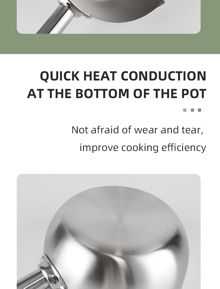 Household Cooking Japanese Sauce Pan Non Stick Stainless Steel Milk Pot