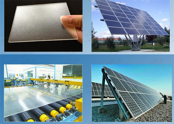 High Transparent Flat Solar Glass , patterned Ultra White Tempered Solar Glass