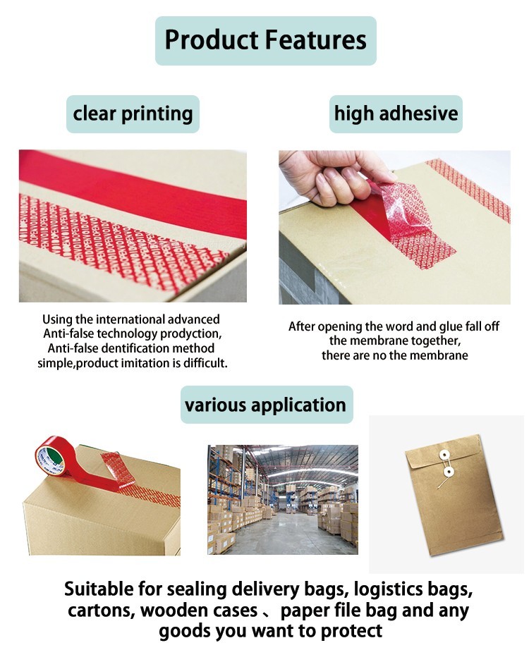 3D Printing Tamper Evident Security Packaging Tape , Custom Warranty Void Stickers