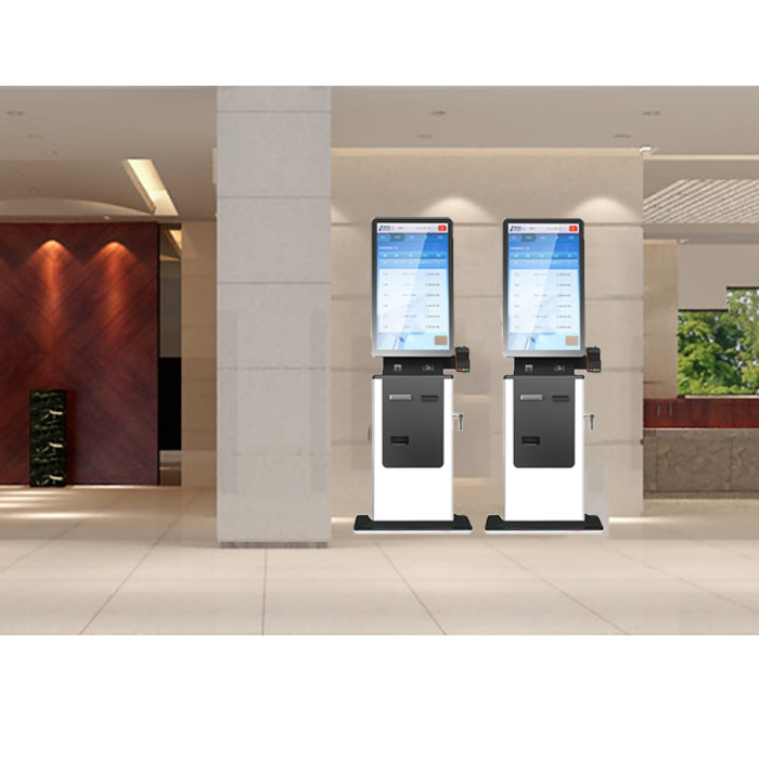 Check In Kiosk Touch Screen Self Service Payment Kiosk Machine With QR Scanner And Printer