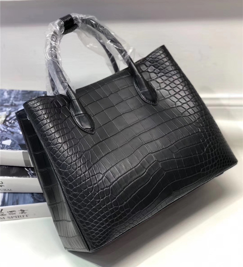 Authentic Real Crocodile Belly Skin Lady Large Purse Genuine Alligator Leather Female Handbag Women Single Shoulder Bag
