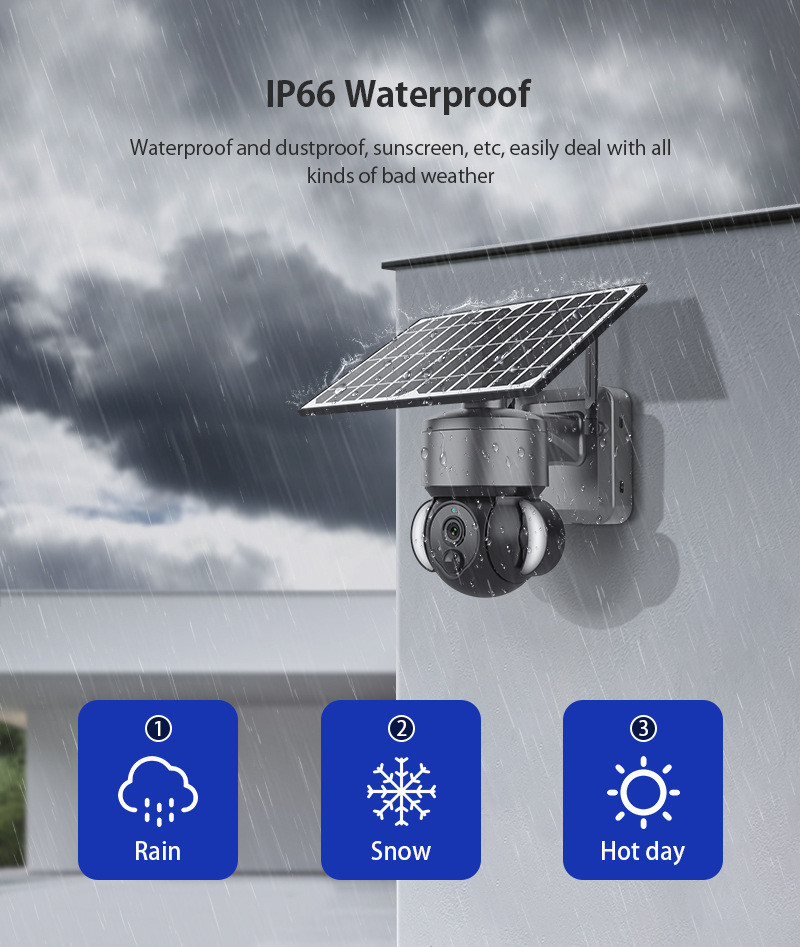 Outdoor TF card Solar Security Camera 4G IP66 Waterproof Durable