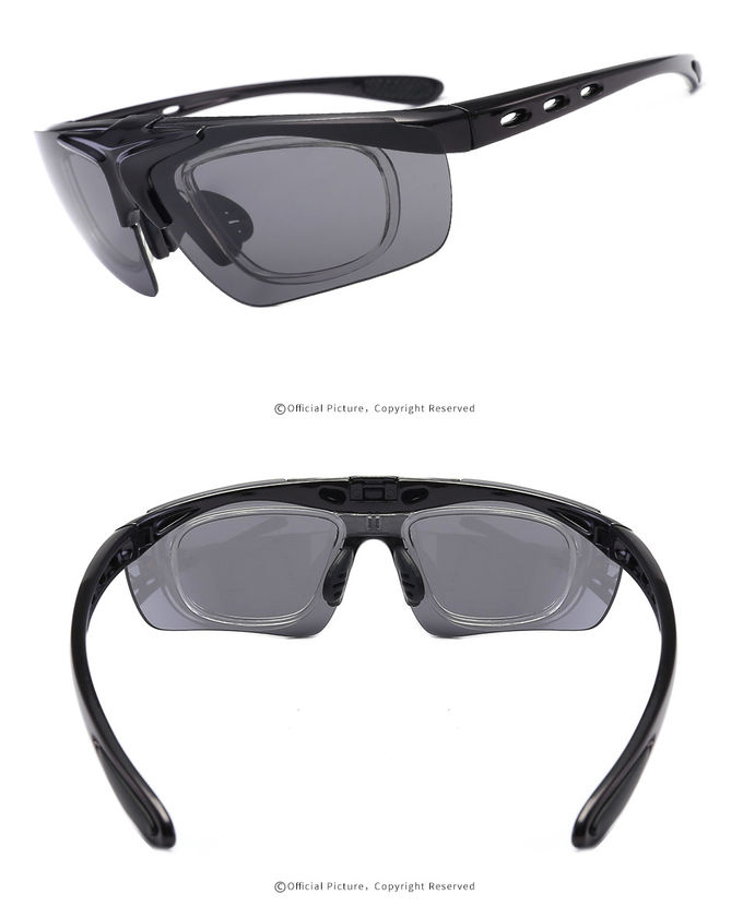 Windproof BSCI 134MM Rimless Sports Sunglasses 5 Lens Polarized Cycling