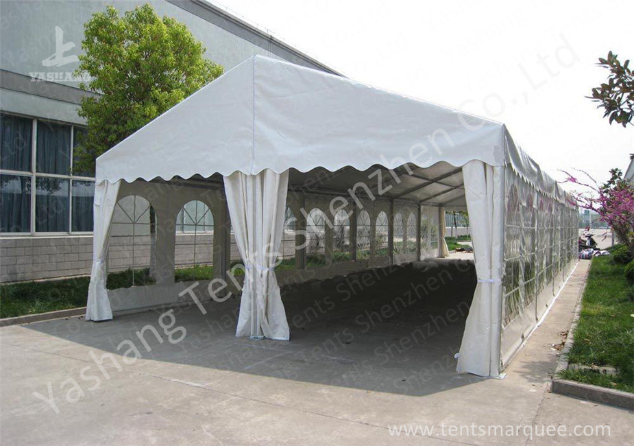 Outdoor Aluminum Framed Water proof Fixable Party Tents, white soft pvc cover