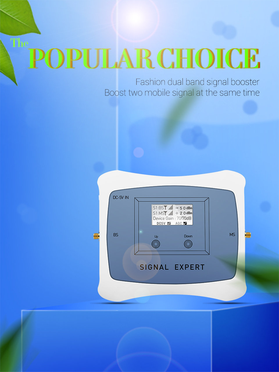 70dB Dual Band Repeater 900MHz 1800MHz 4G GSM LTE Signal Booster