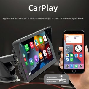 Creatall 7-Inch Portable Car MP5 Wireless CarPlay for Bluetooth FM Transmitter