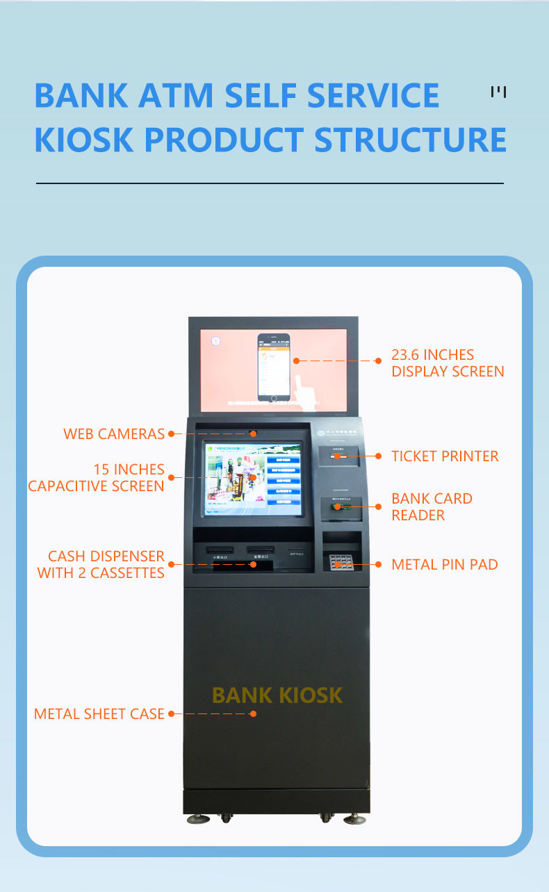 Cash Dispensing And Deposit Retail Store Payment Deposit Terminal Self Service Kiosk