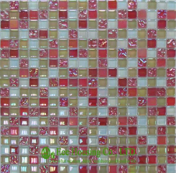 Wall &Floor Used Glass Mosaic Tiles,Mixed Color Glass Crystal Mosaic Tile for