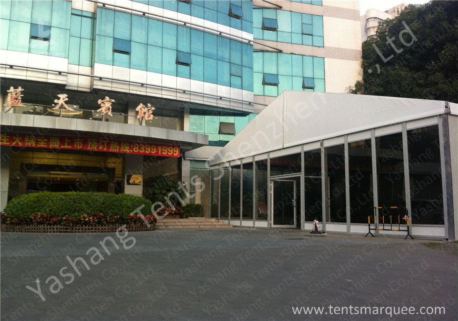 Frame Outdoor Event Tent , event canopy tent Transparent Glass and Hard Sandwich Wall