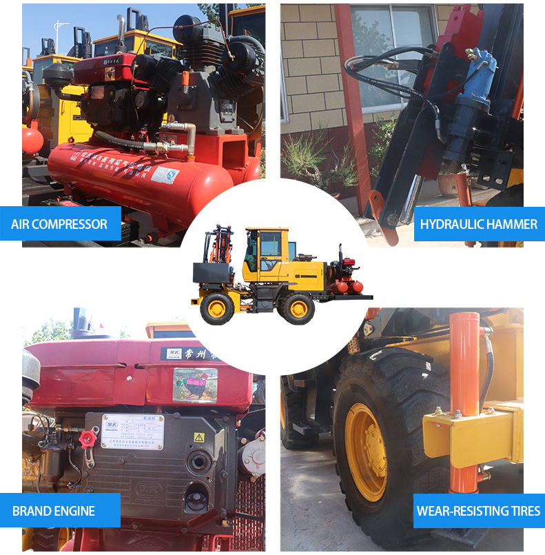 Hydraulic Hammer Pile Driver Machine For Highway Guardrail Installation