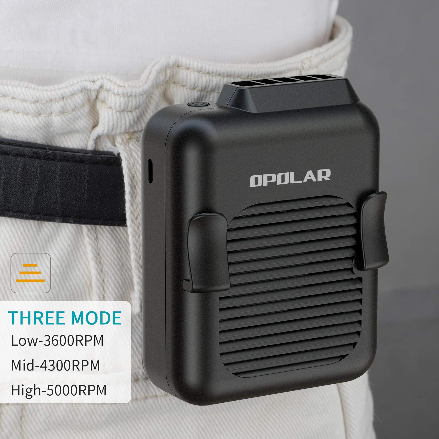 Built In 4000mAh Small Personal Micro USB Hanging Waist Fan
