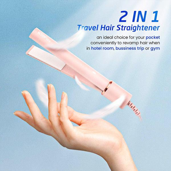 Travel Size Portable Hair Straightener Small Flat Irons Curling For Short Hair 1