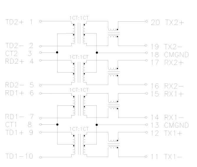 D20601G Dual Port Transformer Modules