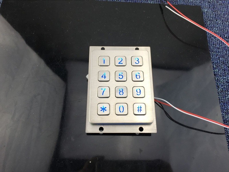 12 keys stainless steel backlit keypad for telephone entry system