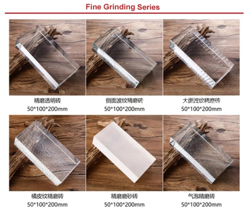 Hot Melt Glass Brick / Block Curtain Wall Light Giving Privacy Energy Insulated