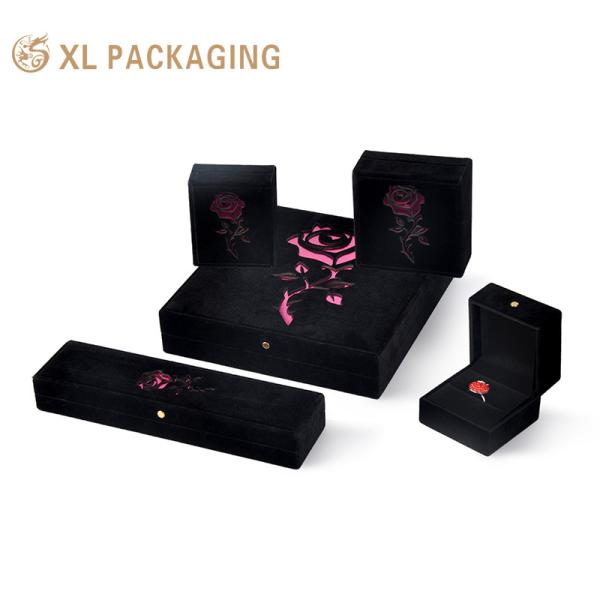 Custom Logo Lint Jewelry Box Packaging Necklace Earring Bracelet Set Jewelry