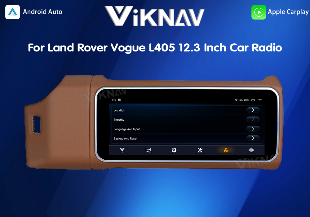 Viknav 12.3 Inch Touch Screen Car Radio For Land Rover Range Rover Vogue L405 2013-2017 Multimedia Player GPS Navigation Head Unit (Brown)